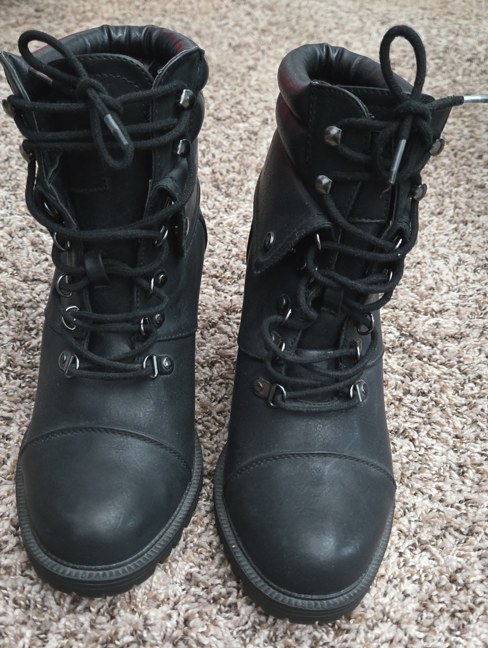 torrid Black Lace-Up Combat Ankle Boots